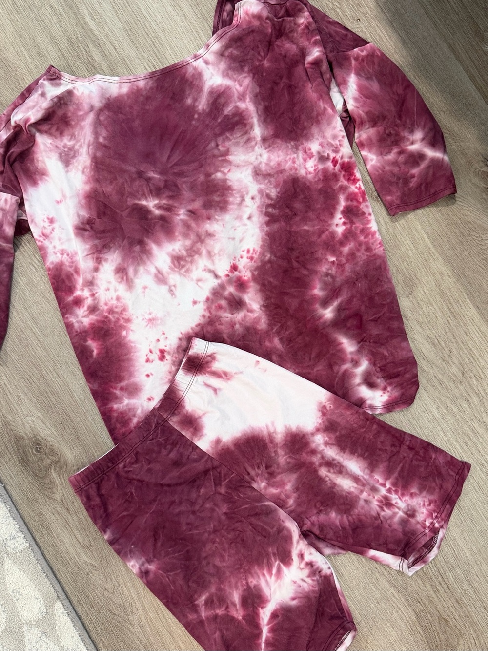 Fashion Nova Burgundy Tie-Dye set